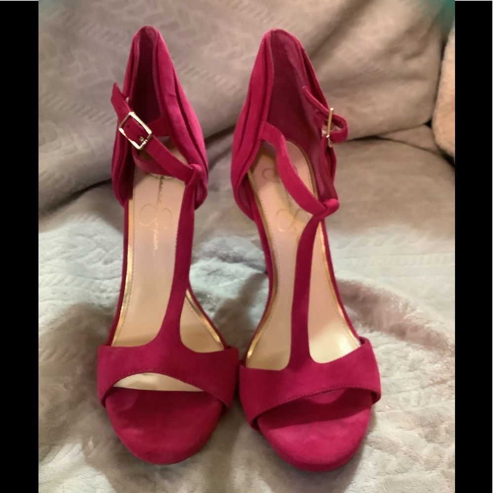 Jessica Simpson hot pink high heels